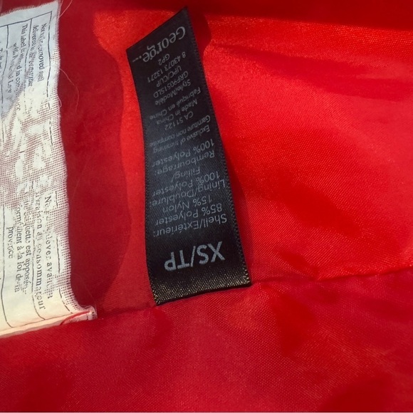 George Red Women's Winter Short Puffer Jacket Coat Long Sleeve Size XS - Picture 8 of 10